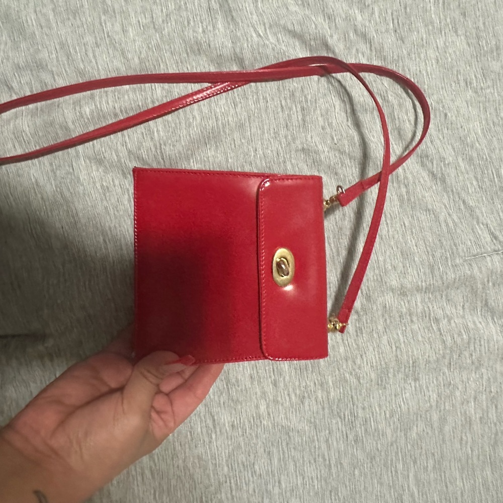 Saks Fifth Avenue mini crossbody bag red